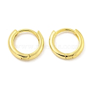 Brass Hoop Earrings, Round, Real 18K Gold Plated, 12x2mm(EJEW-L211-08E-G)