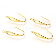 304 Stainless Steel Earring Hooks, with Vertical Loop, Ear Wire, Real 18k Gold Plated, 20x4.5x0.7~4.5mm, Hole: 1.2mm(X-STAS-Z034-11G)