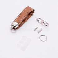 PU Leather Keychain, with Zinc Alloy Accessories, Sienna, 10.5x1.96cm(KEYC-WH0018-30A)
