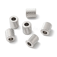202 Stainless Steel Beads, Column, Stainless Steel Color, 7x5mm, Hole: 3mm(STAS-A081-05P)