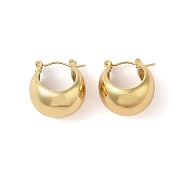 304 Stainless Steel Chunky Crescent Moon Hoop Earrings for Women, Real 18K Gold Plated, 19.5x15mm(EJEW-B048-01G-03)