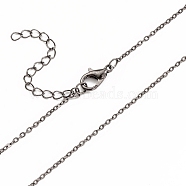 Iron Cable Chain Necklace Making, with Chain Extender & Lobster Claw Clasp, Gunmetal, 20-1/2 inch(52cm), 0.15cm(MAK-I019-01C-B)
