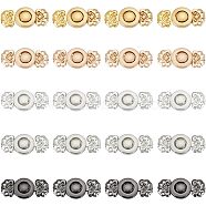 Olycraft Alloy Interlocking Clasps, with Rhinestone, Auspicious Clouds, Mixed Color, 12.5x27mm, 4sets/color, 20sets/box(ALRI-OC0001-03)