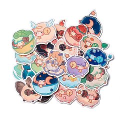 Cartoon Sheep Paper Stickers Set, Waterproof Adhesive Label Stickers, for Water Bottles, Laptop, Luggage, Cup, Computer, Mobile Phone, Skateboard, Guitar Stickers Decor, Mixed Color, 4.8~5.5x5.4~6.2x0.02cm, 50pcs/bag(X-DIY-M031-53)