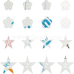 CHGCRAFT Acrylic Handwork Template, Star with Flower, Clear, 16pcs/box(DIY-CA0001-48)