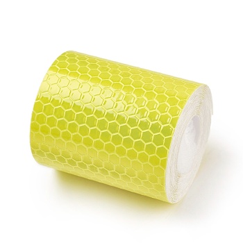 Waterproof Safety Mark Reflective Tape Crystal Color Lattice Reflective Film, Car Styling Self Adhesive Warning Tape, Yellow, 5cm, about 3m/roll