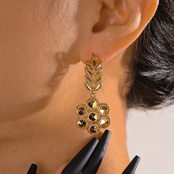 Elegant Vintage Gold Flower Earrings Set for Women, Simple and Stylish, Dangle Earrings