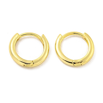 Brass Hoop Earrings, Round, Real 18K Gold Plated, 12x2mm
