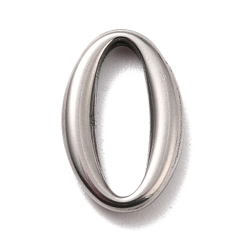 304 Stainless Steel Linking Ring Pendants, Oval Ring, Stainless Steel Color, 16x10x2.5mm, Inner Diameter: 4mm