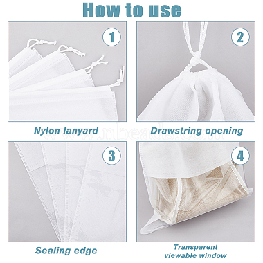 Non-woven Fabric Shoes Storage Bags with Visible Window(ABAG-WH0045-13B)-4