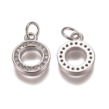 Platinum Clear Ring Brass+Cubic Zirconia Charms