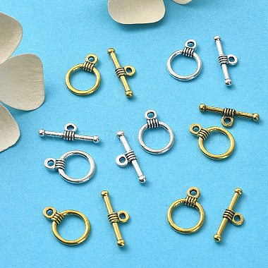 20Pcs 2 Colors Tibetan Style Alloy Toggle Clasps(FIND-YW0004-23)-4