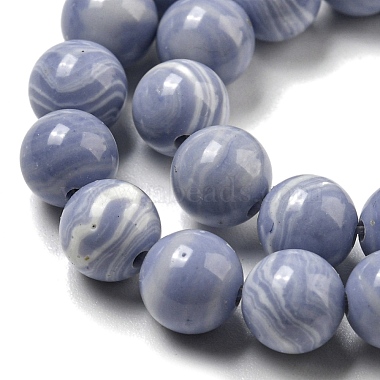 brins de perles d'agate en dentelle bleue synthétique(G-B071-F02-02)-3
