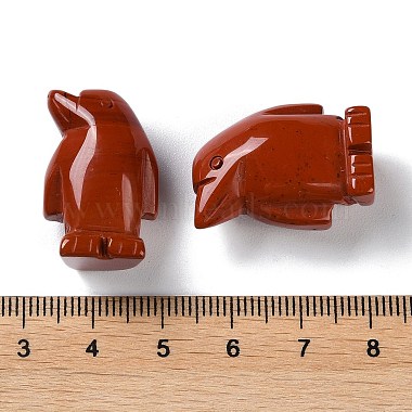 Figurines de pingouin de guérison sculptées en jaspe rouge naturel(G-B062-08B)-3