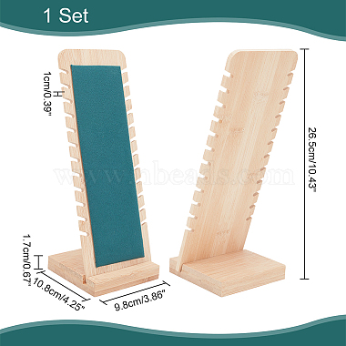 Detachable Bamboo Slant Back Necklace Display Stands(NDIS-WH0001-14)-2