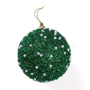 boule de noel mousse & plastique imitation perle pendentif décoration(FIND-G056-01A)-3
