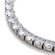 Brass Pave Clear Cubic Zirconia Flat Round Link Bracelets(BJEW-YWC0002-04P)-2