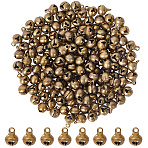 200Pcs Brass Bell Charms, with Iron Loop, Antique Bronze, 8x6mm, Hole: 1.4mm(KK-SC0006-17)