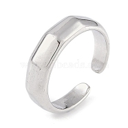 Non-Tarnish 304 Stainless Steel Open Cuff Ring for Women, Stainless Steel Color, 5.5mm, Adjustable(RJEW-C099-01P)