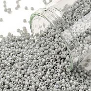 TOHO Round Seed Beads, Japanese Seed Beads, (53) Opaque Gray, 15/0, 1.5mm, Hole: 0.7mm, about 15000pcs/50g(SEED-XTR15-0053)