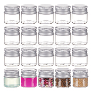 Glass Empty Cosmetic Containers, with Aluminum Screw Top Lids, Clear, 3x3.2cm, Inner Diameter: 2.1cm, Capacity: 10ml(0.34fl. oz)(CON-WH0084-41A)