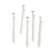 Brass Flat Head Pins, Lead Free & Cadmium Free, 925 Sterling Silver Plated, 15.5x0.8mm, Head: 1mm(KK-H502-01B-S)