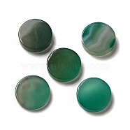 Natural Green Onyx Agate Cabochons, Dyed & Heated, Flat Round, 20x3.6~5.1mm(G-A213-03A)
