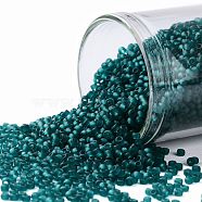 TOHO Round Seed Beads, Japanese Seed Beads, (7BDF) Transparent Frost Teal, 15/0, 1.5mm, Hole: 0.7mm, about 15000pcs/50g(SEED-XTR15-0007BDF)