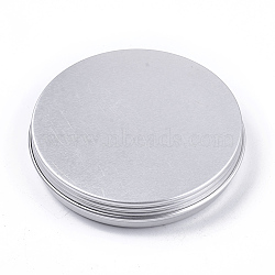 Round Aluminium Tin Cans, Aluminium Jar, Storage Containers for Cosmetic, Candles, Candies, with Screw Top Lid, Platinum, 7.15x1.4cm(CON-F006-19P)