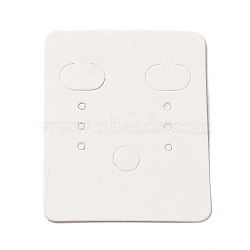 50Pcs Rectangle Paper Earring Display Cards, Jewelry Display Cards for Earring Stud Storage, White, 4.7x3.8x0.05cm, Hole: 6.8x11mm and 6.2mm and 1.6mm(X1-CDIS-M008-01A)