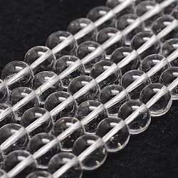 Natural Quartz Crystal Beads Strands, Rock Crystal Beads, Round, Grade A, Clear, 10mm, Hole: 1mm, about 37pcs/strand, 14.9 inch~15.1 inch(G-G735-21-10mm-A)
