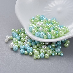 ABS Plastic Imitation Pearl, No Hole Beads, UV Resin Filler, Epoxy Resin Jewelry Making, Round, Light Green, 2.3~4.7mm, about 250pcs/bag(X-KY-I005-01G)