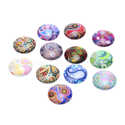 Glass Cabochons, For DIY Projects, Half Round/Dome, Mixed Color, 12x4mm(X-GGLA-T001-12mm-018)