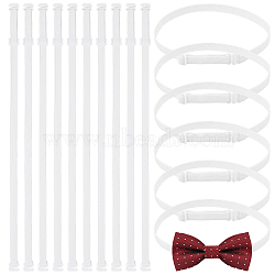 16Pcs Adjustable Polyester Elastic Bow Tie Extender Bands, with Plastic Buckle, WhiteSmoke, 240~435x10x1~2mm(FIND-BC0005-75B-01)