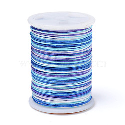 Segment Dyed Polyester Thread, Braided Cord, Colorful, 0.4mm, about 16.4 yards(15m)/roll(NWIR-I013-D-01)