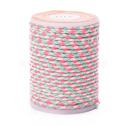 4-Ply Cotton Cord, Handmade Macrame Cotton Rope, for String Wall Hangings Plant Hanger, DIY Craft String Knitting, Colorful, 1.5mm, about 4.3 yards(4m)/roll(OCOR-Z003-D01)