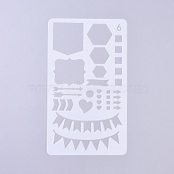 Plastic Reusable Drawing Painting Stencils Templates, for Painting on Scrapbook Wall Fabric Floor Furniture, Clear, 180x102x0.2mm(DIY-G027-F06)
