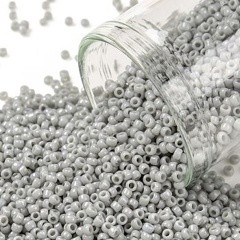 TOHO Round Seed Beads, Japanese Seed Beads, (53) Opaque Gray, 15/0, 1.5mm, Hole: 0.7mm, about 15000pcs/50g