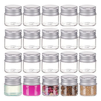 Glass Empty Cosmetic Containers, with Aluminum Screw Top Lids, Clear, 3x3.2cm, Inner Diameter: 2.1cm, Capacity: 10ml(0.34fl. oz)