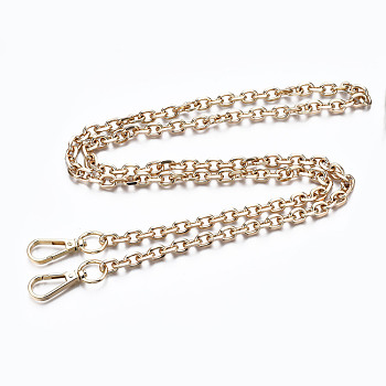 Bag Chains Straps, Iron Cable Link Chains, with Alloy Spring Gate Ring, for Bag Replacement Accessories, Light Gold, 1190x9mm