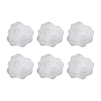 Hollow Rose PVC Hot Pads Holders, for Cooking and Baking Mat, White, 370x370x1mm