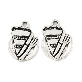 Cake Tibetan Style Zinc Alloy Pendants, Lead Free & Cadmium Free, Antique Silver, 20.7x14.3x2.5mm, Hole: 2mm, about 357pcs/500g