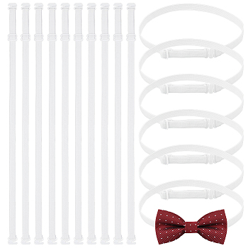 16Pcs Adjustable Polyester Elastic Bow Tie Extender Bands, with Plastic Buckle, WhiteSmoke, 240~435x10x1~2mm