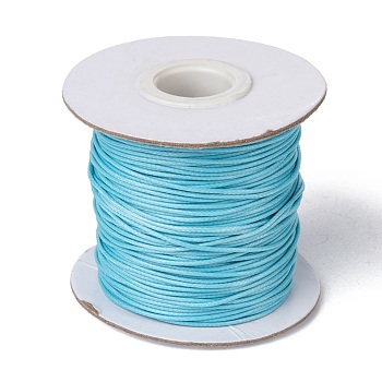 Korean Waxed Polyester Cord, Light Sky Blue, 1mm, about 85yards/roll