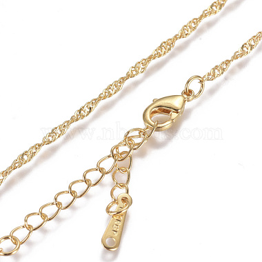Позолоченные ожерелья из витой сингапурской цепи из оловянного сплава(NJEW-BB10191-18)-3