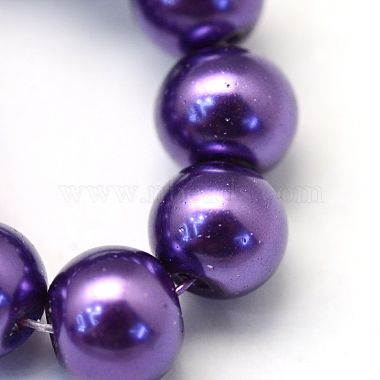 Baking Painted Pearlized Glass Pearl Round Bead Strands(X-HY-Q330-8mm-76)-3