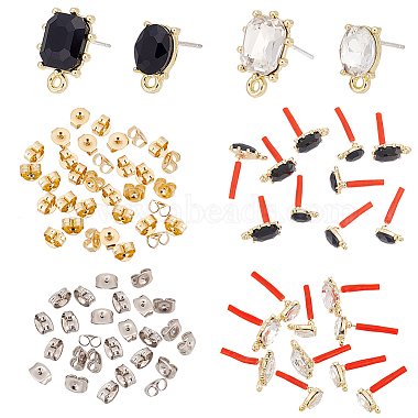 Mixed Color Mixed Shapes Alloy+Rhinestone Stud Earring Findings