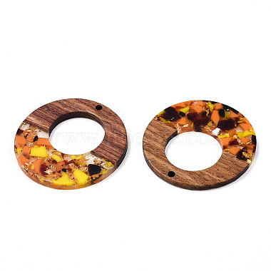Transparent Resin & Walnut Wood Pendants(RESI-TAC0017-74-A03)-3