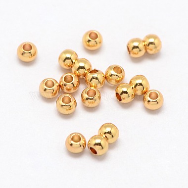 Golden Round Alloy Spacer Beads