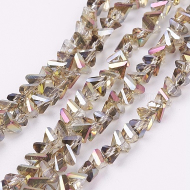 6mm DarkKhaki Triangle Glass Beads